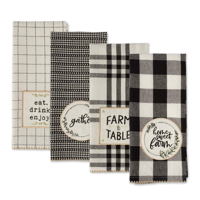 DII Home Sweet Farmhouse Kitchen Collection, Dishtowel Set, 18x28, Black, 4 Count - Image 4